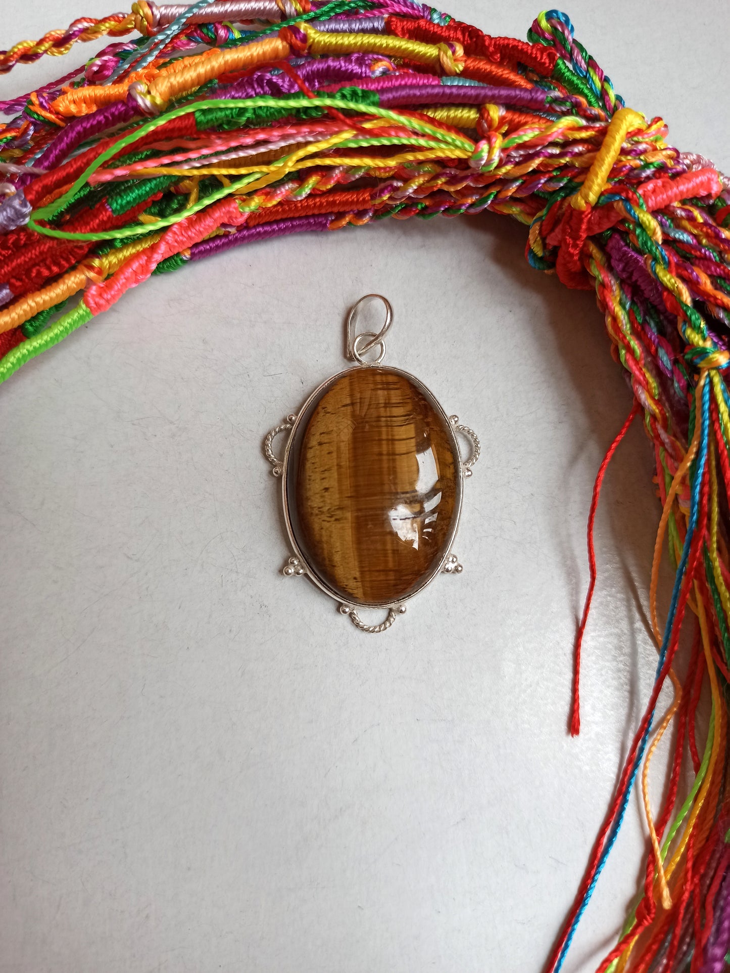 925 silver tiger eye pendant