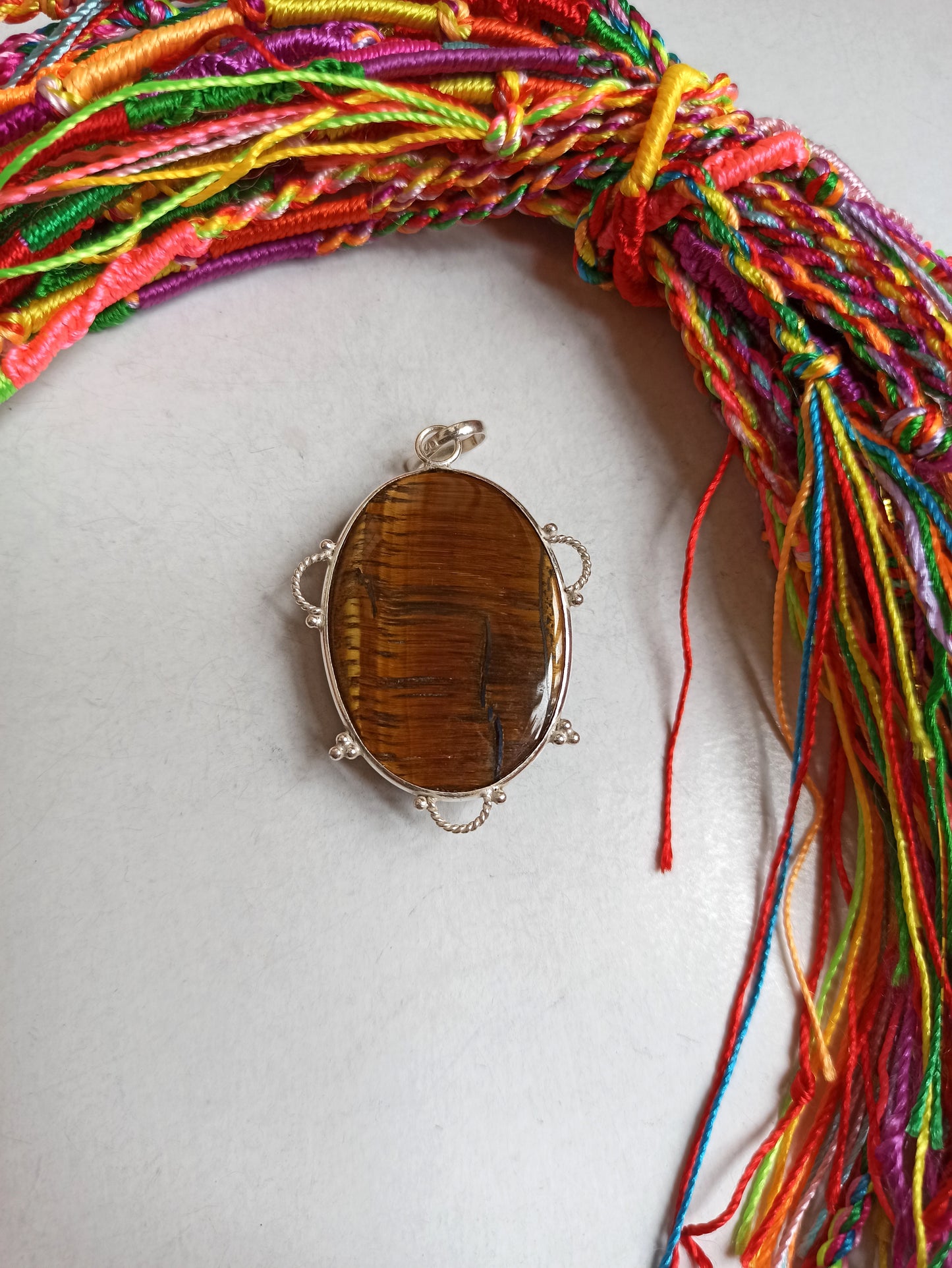 925 silver tiger eye pendant