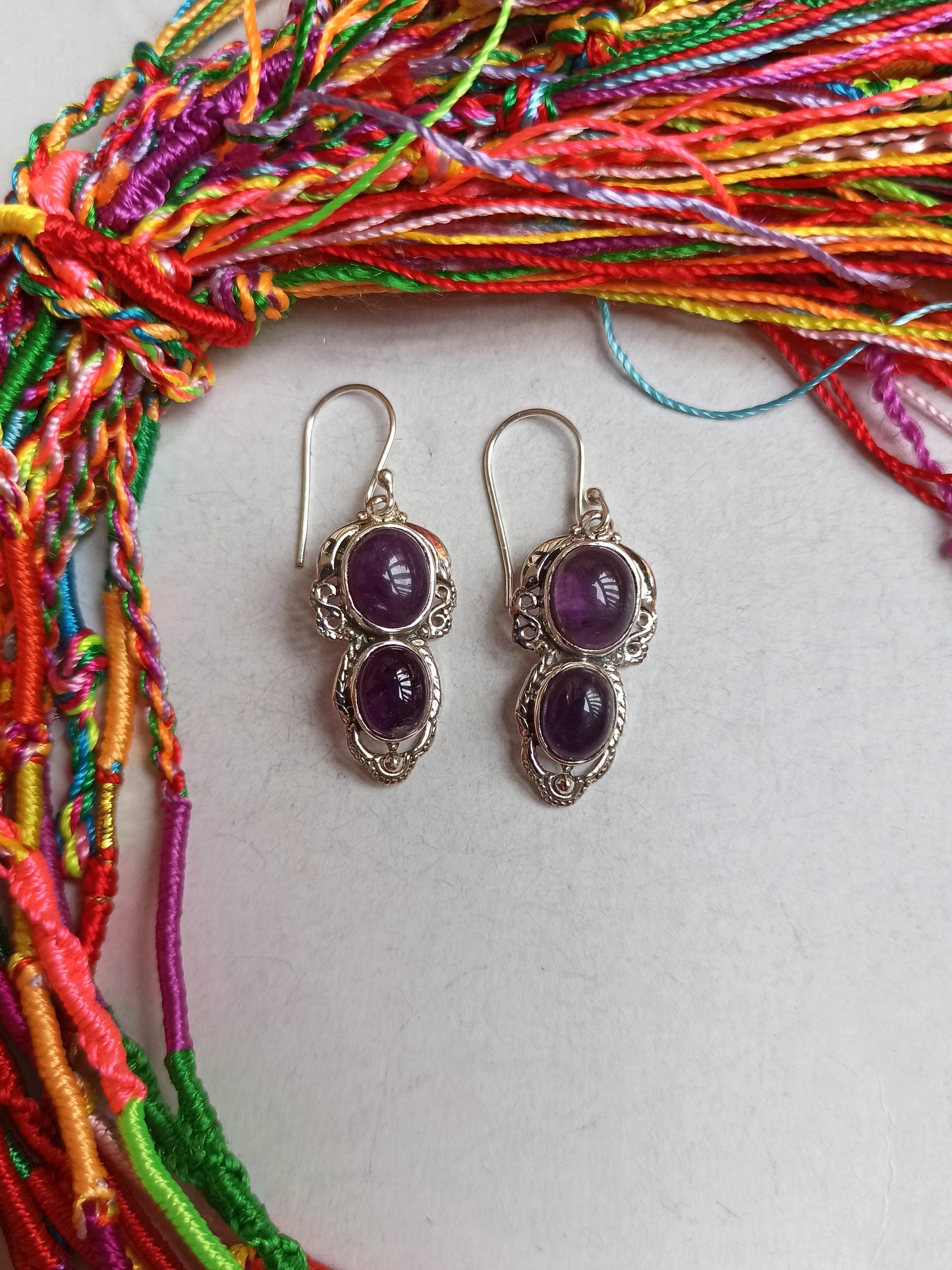 Amethyst 925 silver earrings