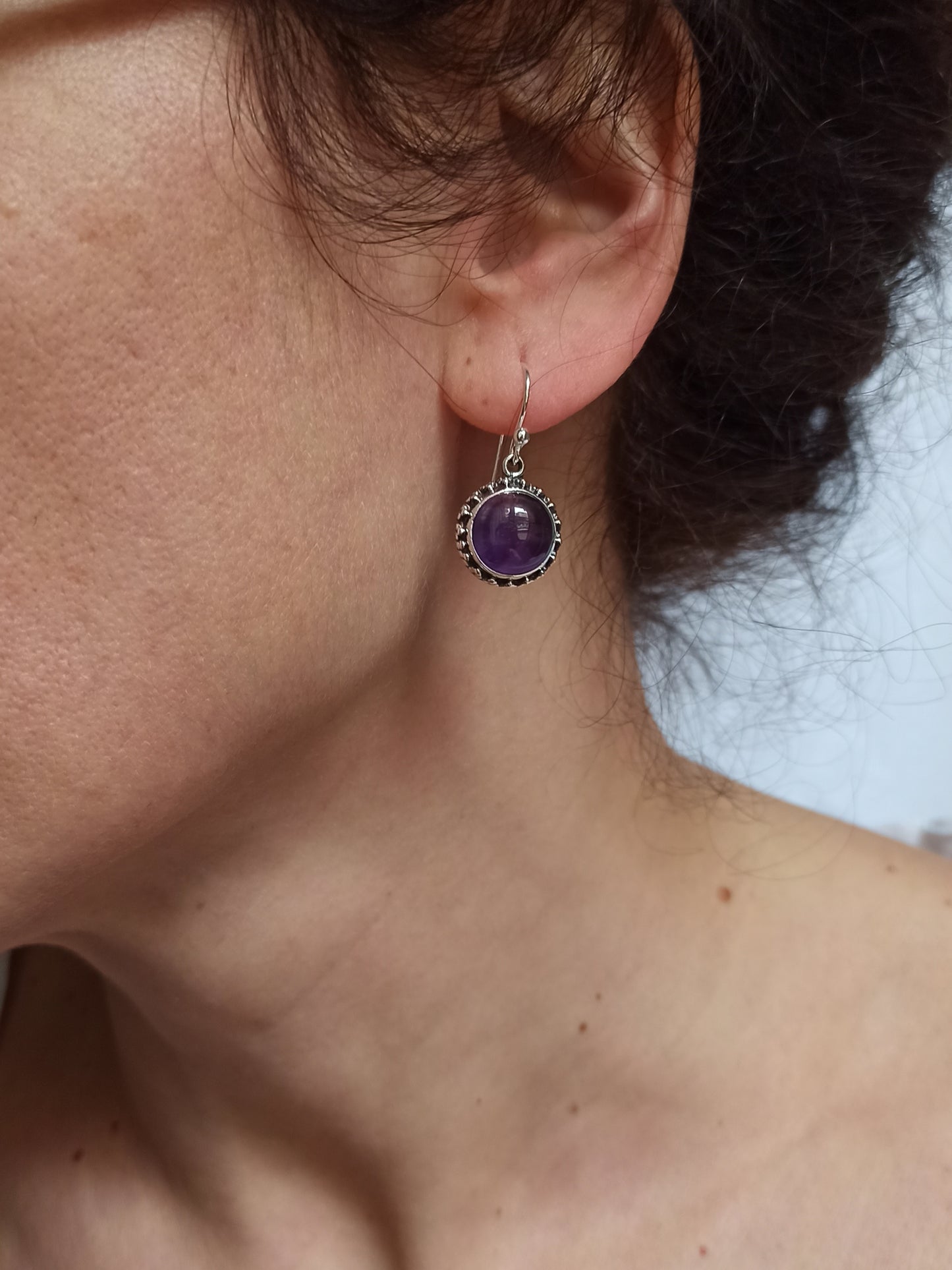 Amethyst 925 silver earrings