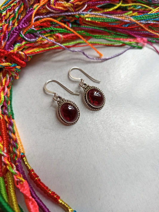 925 garnet silver earrings