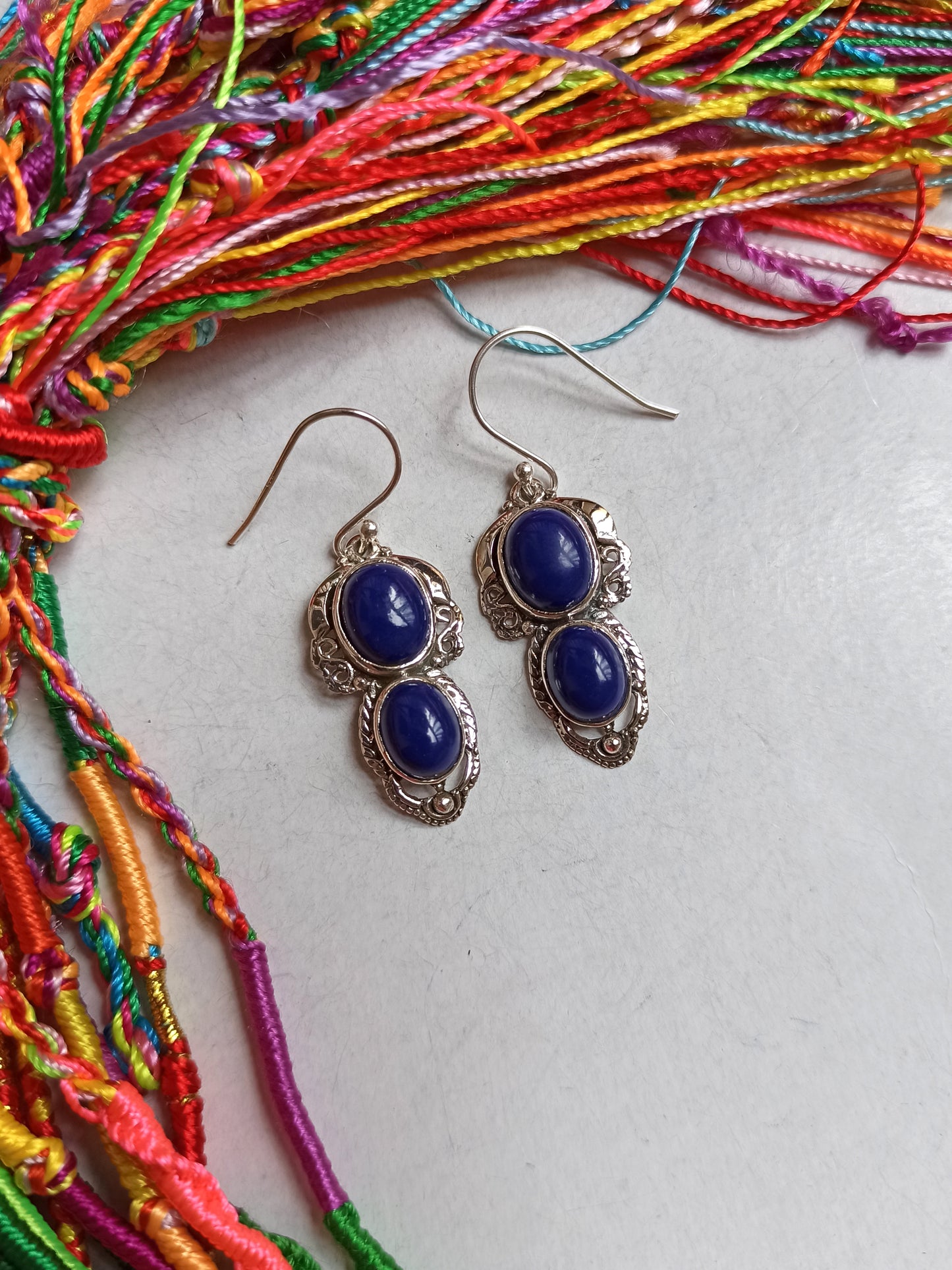 Lapis lazuli 925 silver earrings