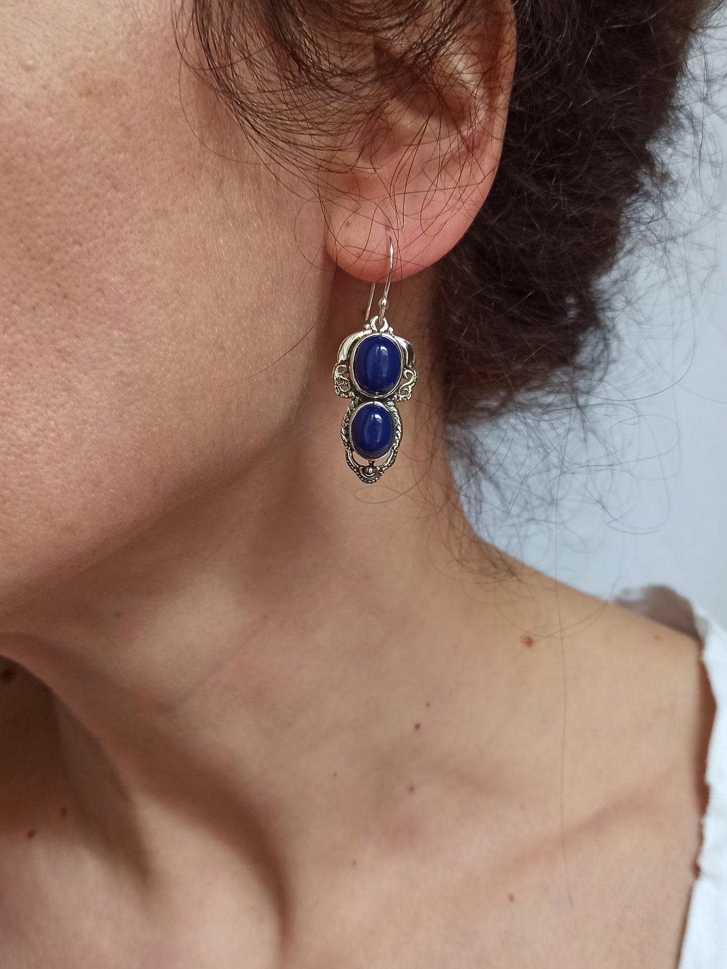 Lapis lazuli 925 silver earrings