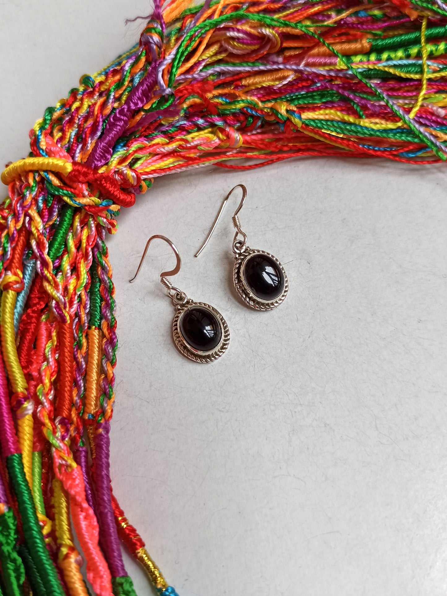 Black onyx 925 silver earrings