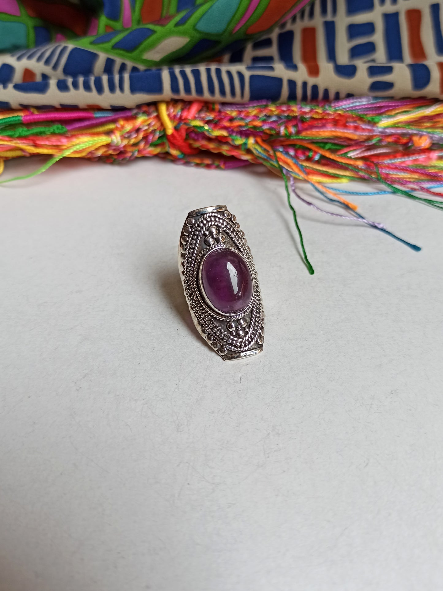 D136 amethyst 925 silver ring