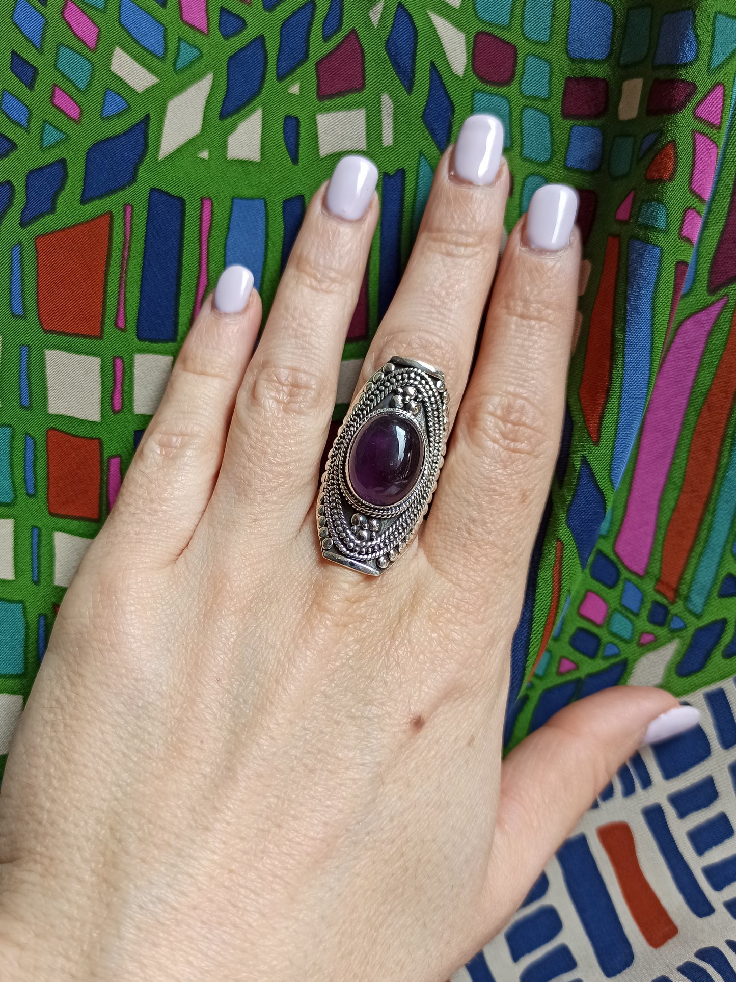 D136 amethyst 925 silver ring