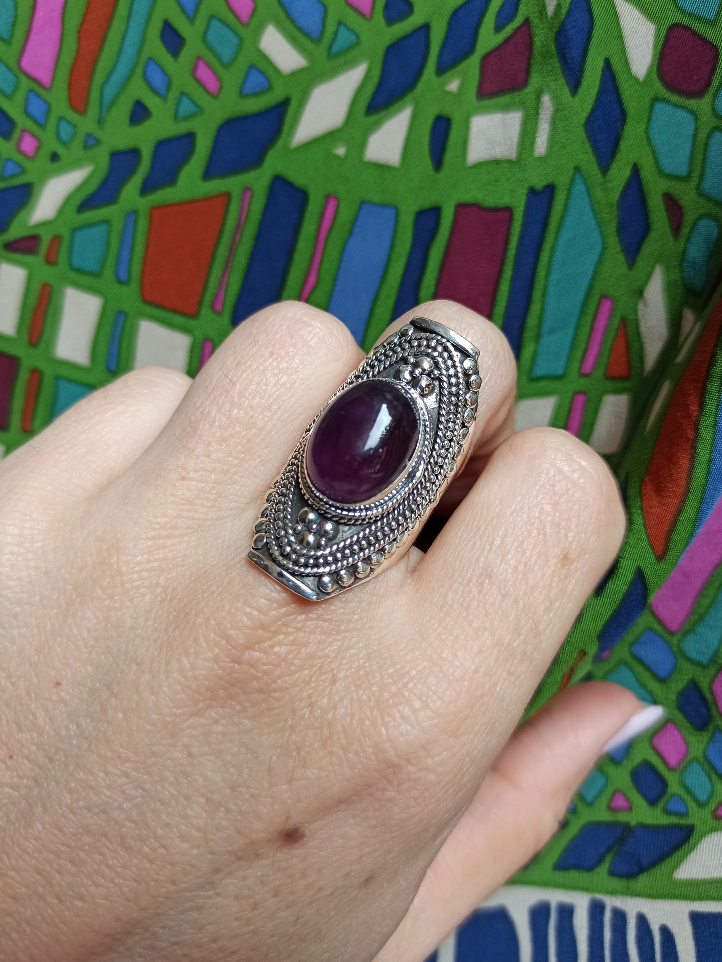 D136 amethyst 925 silver ring