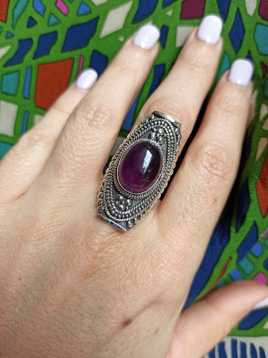 D136 amethyst 925 silver ring