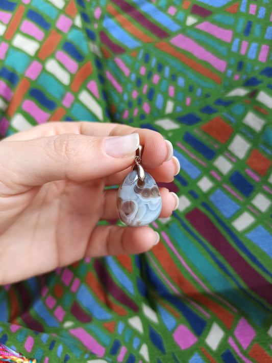 925 silver Botswana agate pendant