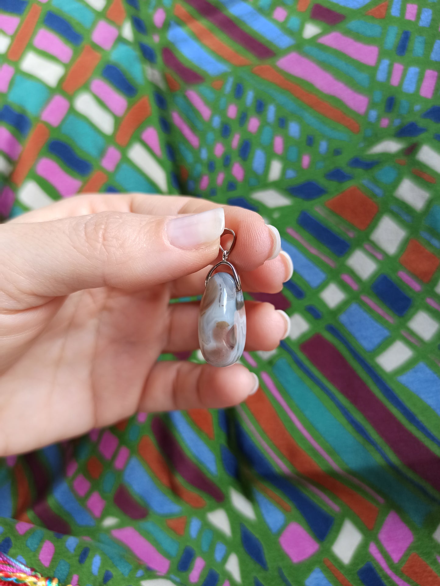 925 silver Botswana agate pendant