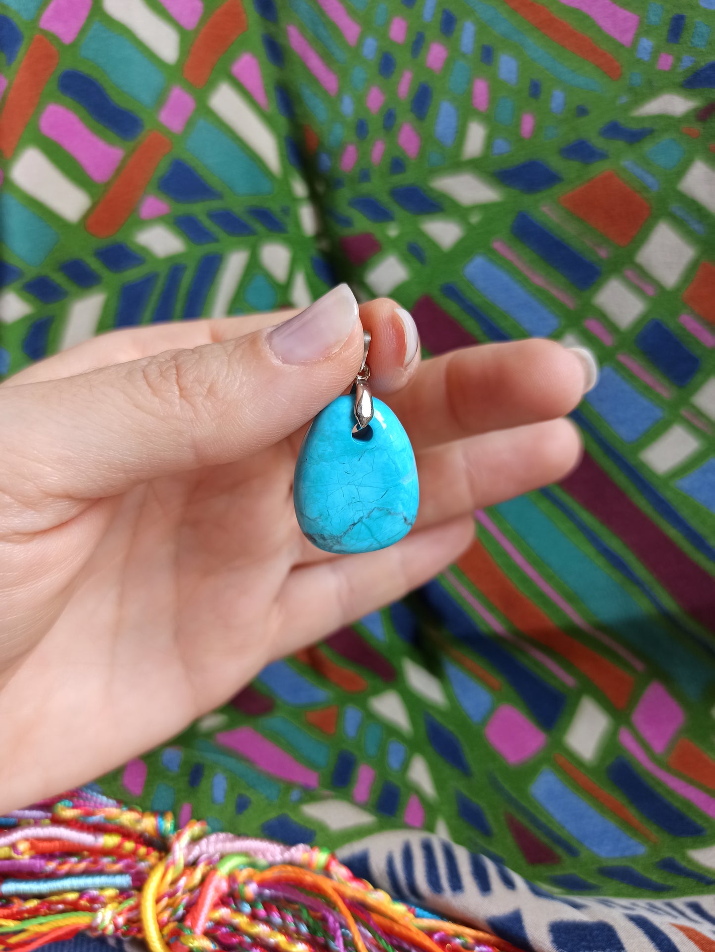 925 silver howlite pendant