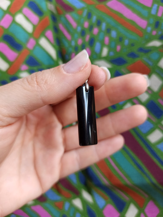 Schwarzer Onyx-Anhänger aus 925er Silber