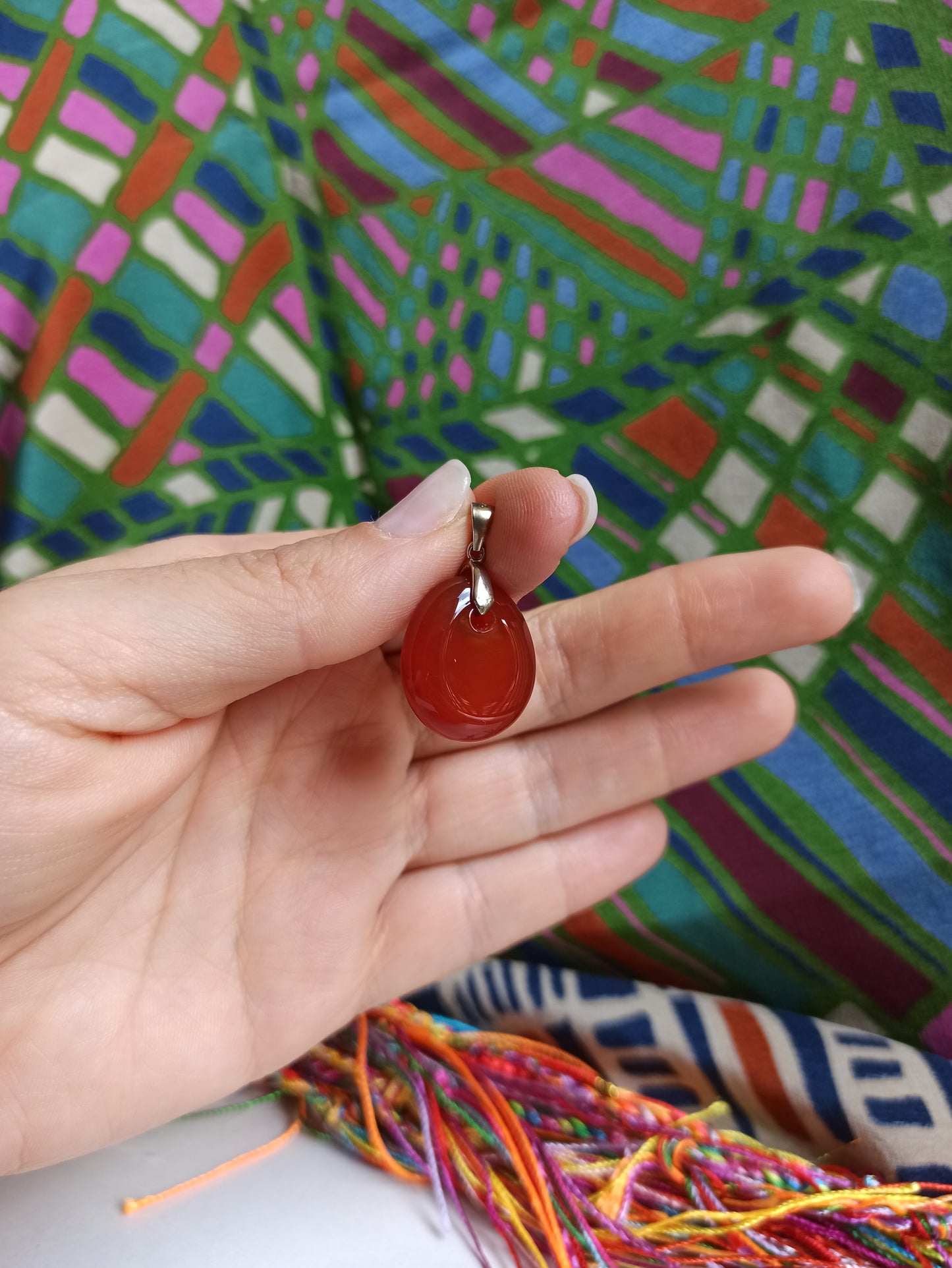 Carnelian 925 silver pendant