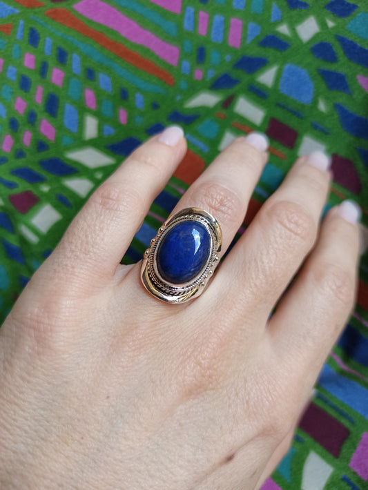 925 lapis lazuli silver ring D147