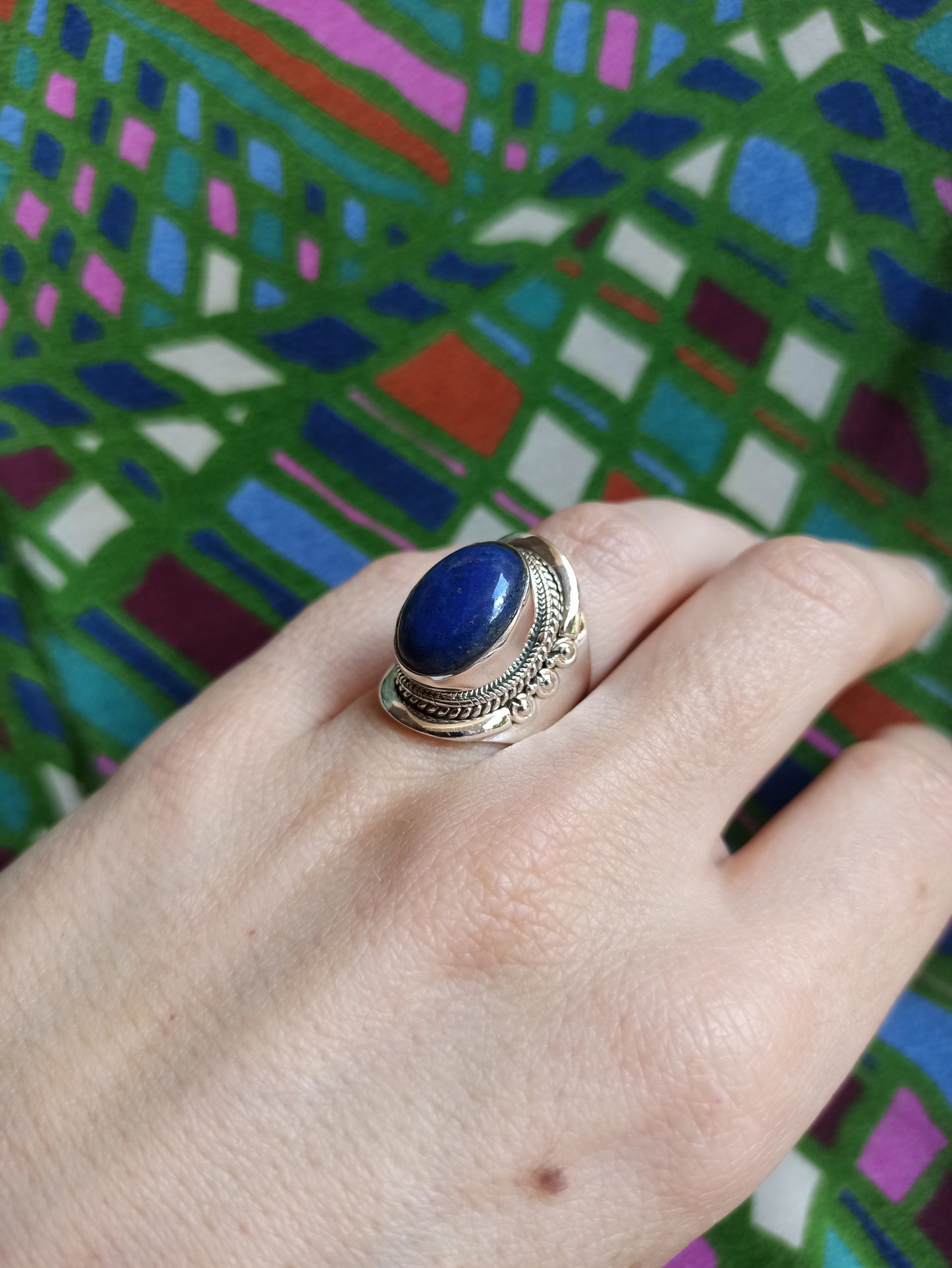 925 lapis lazuli silver ring D147