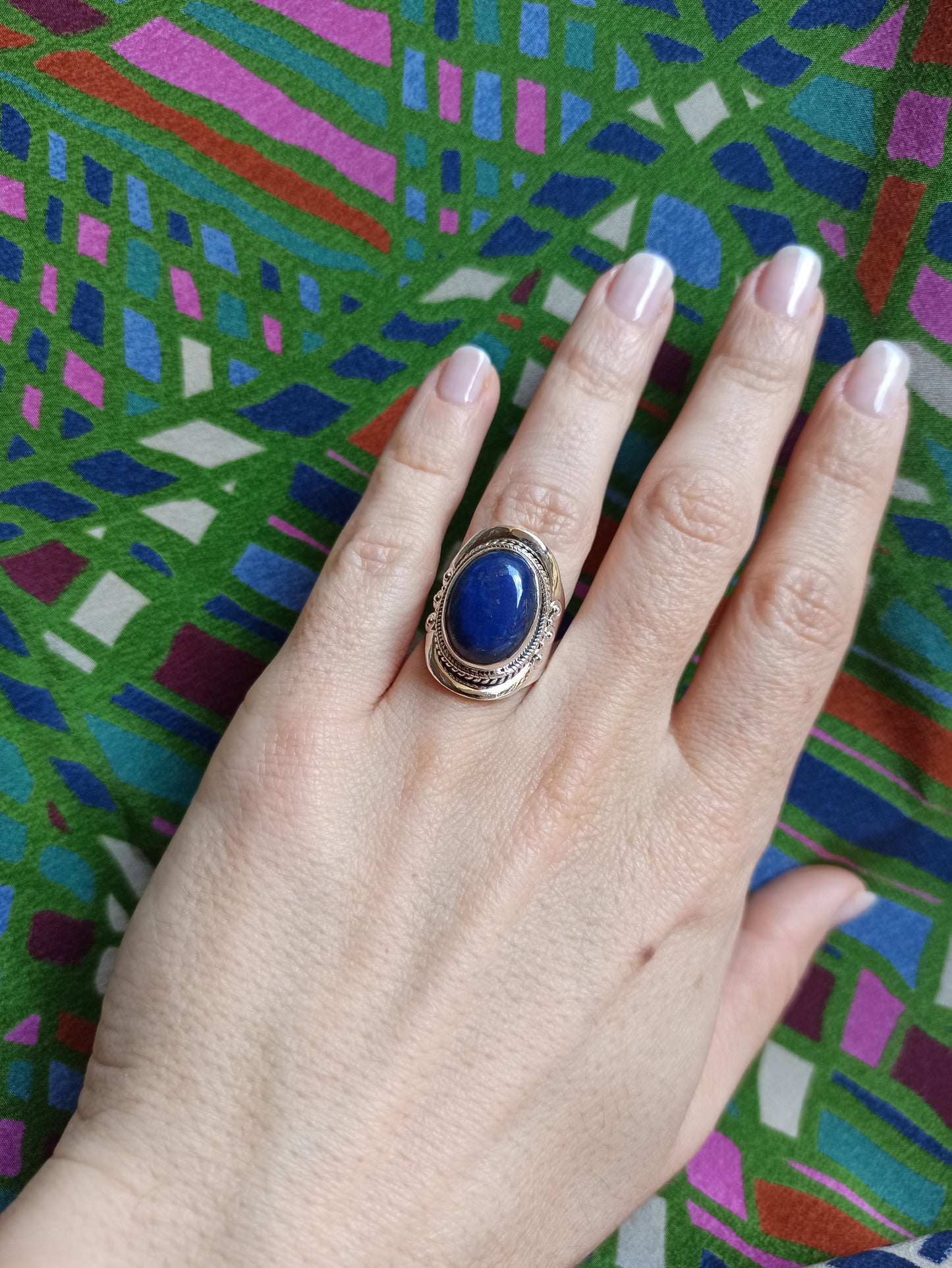 925 lapis lazuli silver ring D147