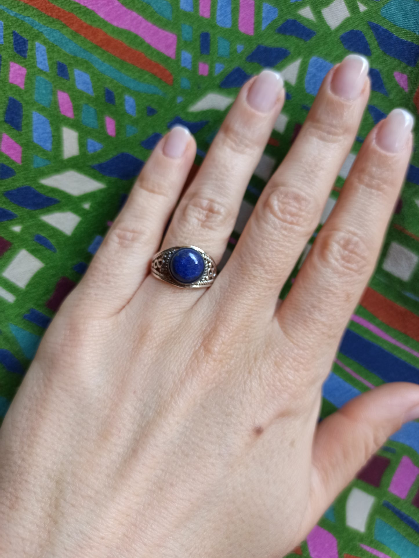 925 lapis lazuli silver ring D149