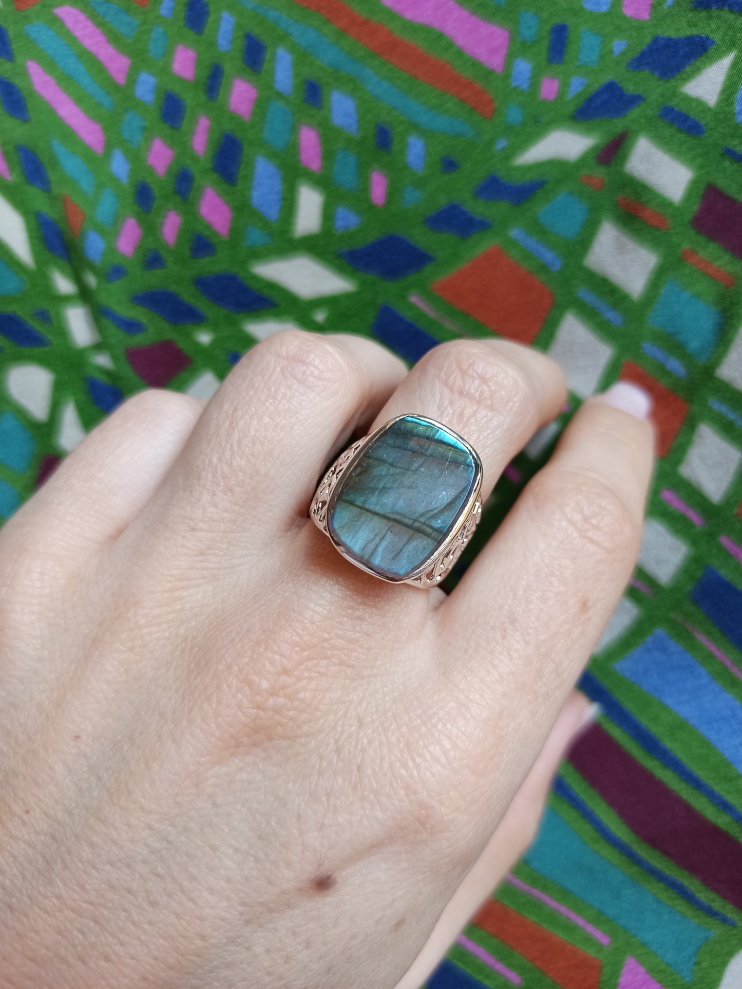 925 silver labradorite ring D160