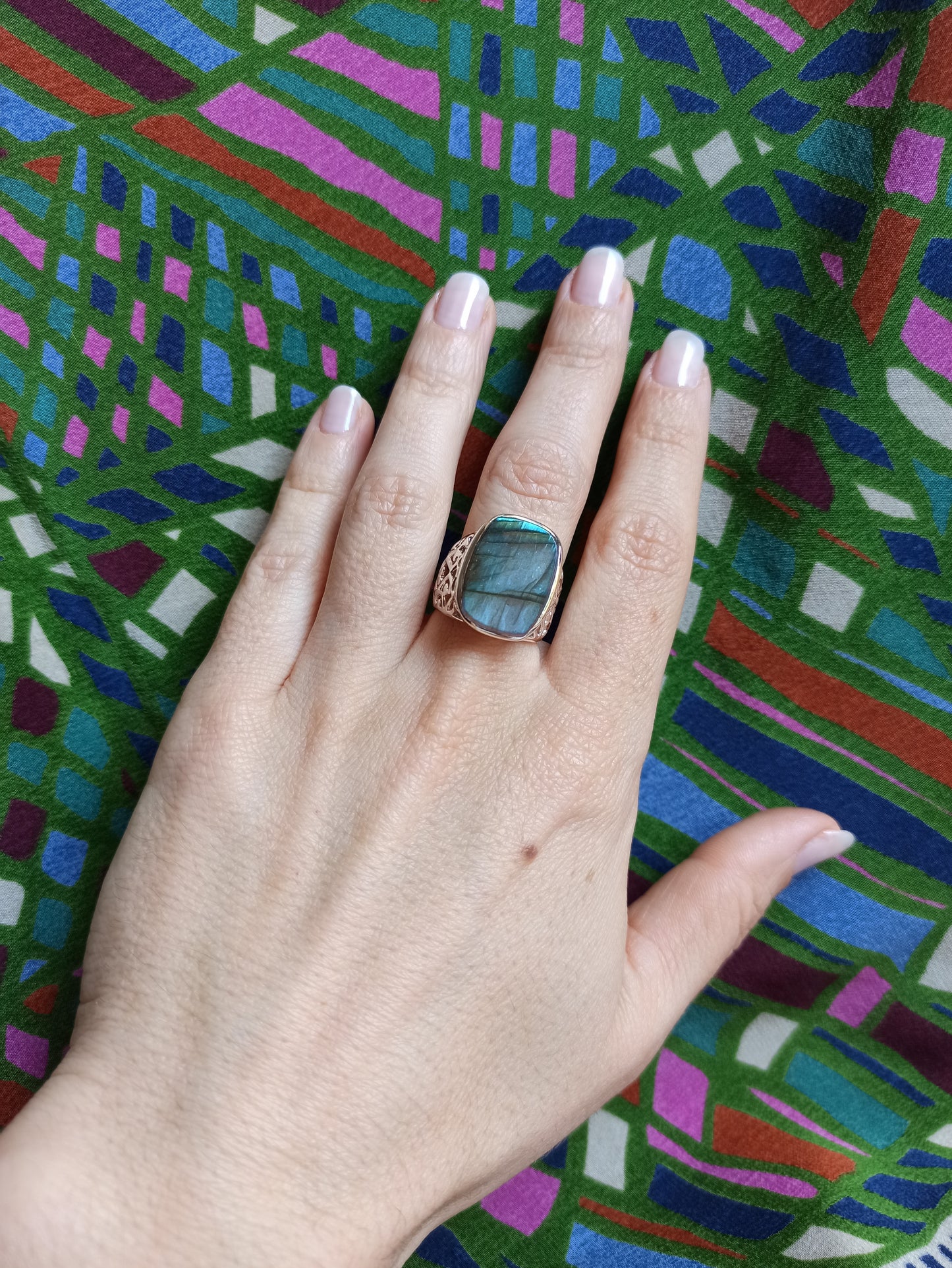 925 silver labradorite ring D160