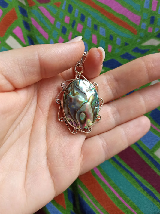 925 silver abalone pendant