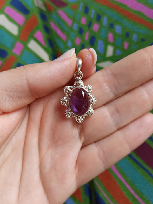 Amethyst 925 silver pendant