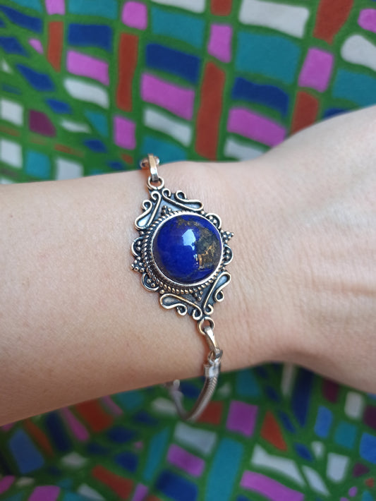Armband aus 925er Lapislazuli B6-Silber