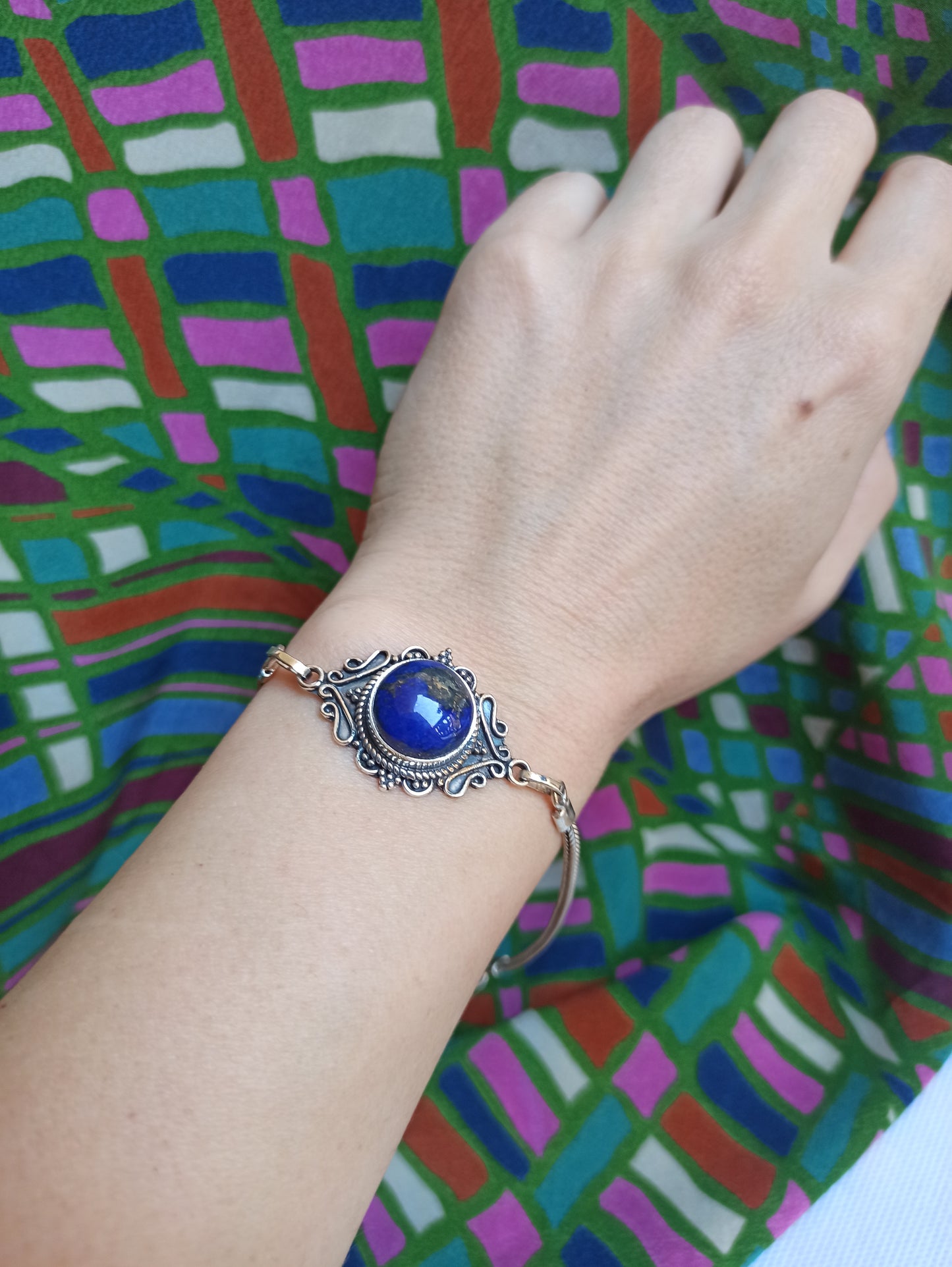 925 lapis lazuli B6 silver bracelet