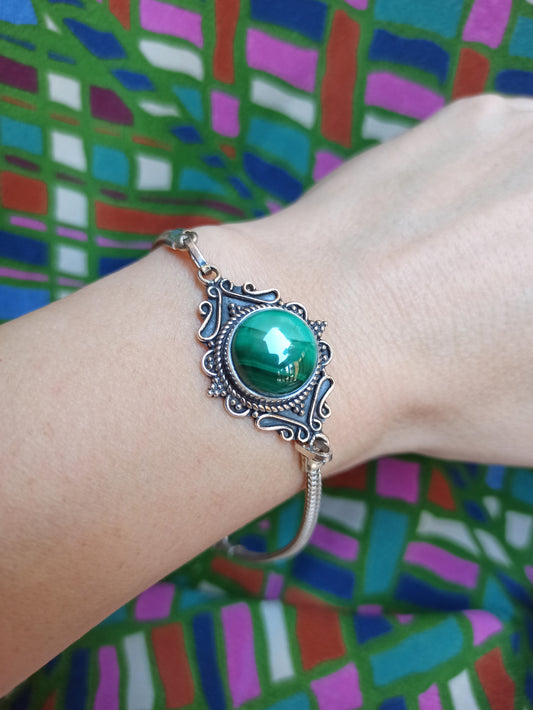 B5 malachite 925 silver bracelet