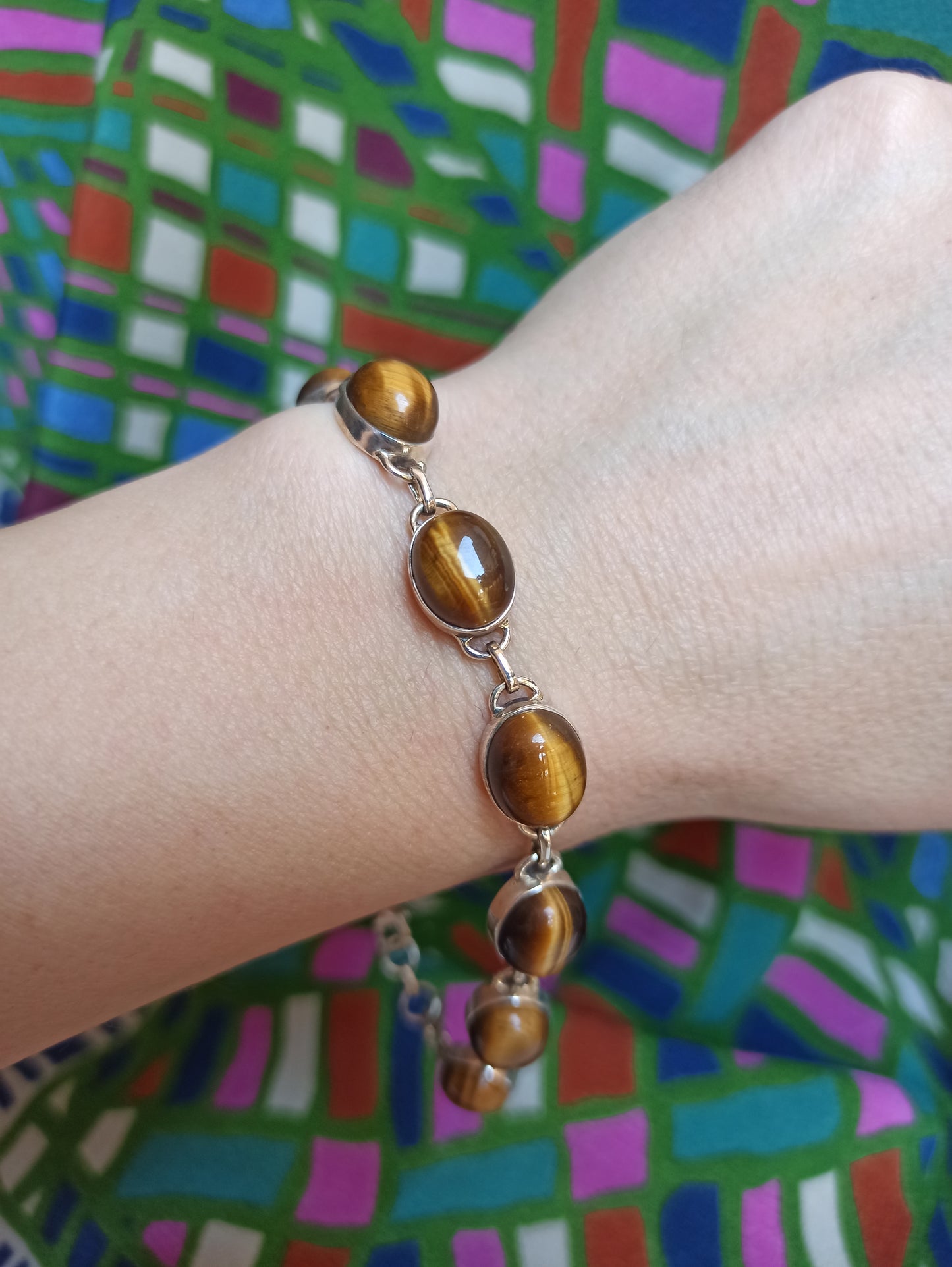 925 silver tiger eye bracelet B9