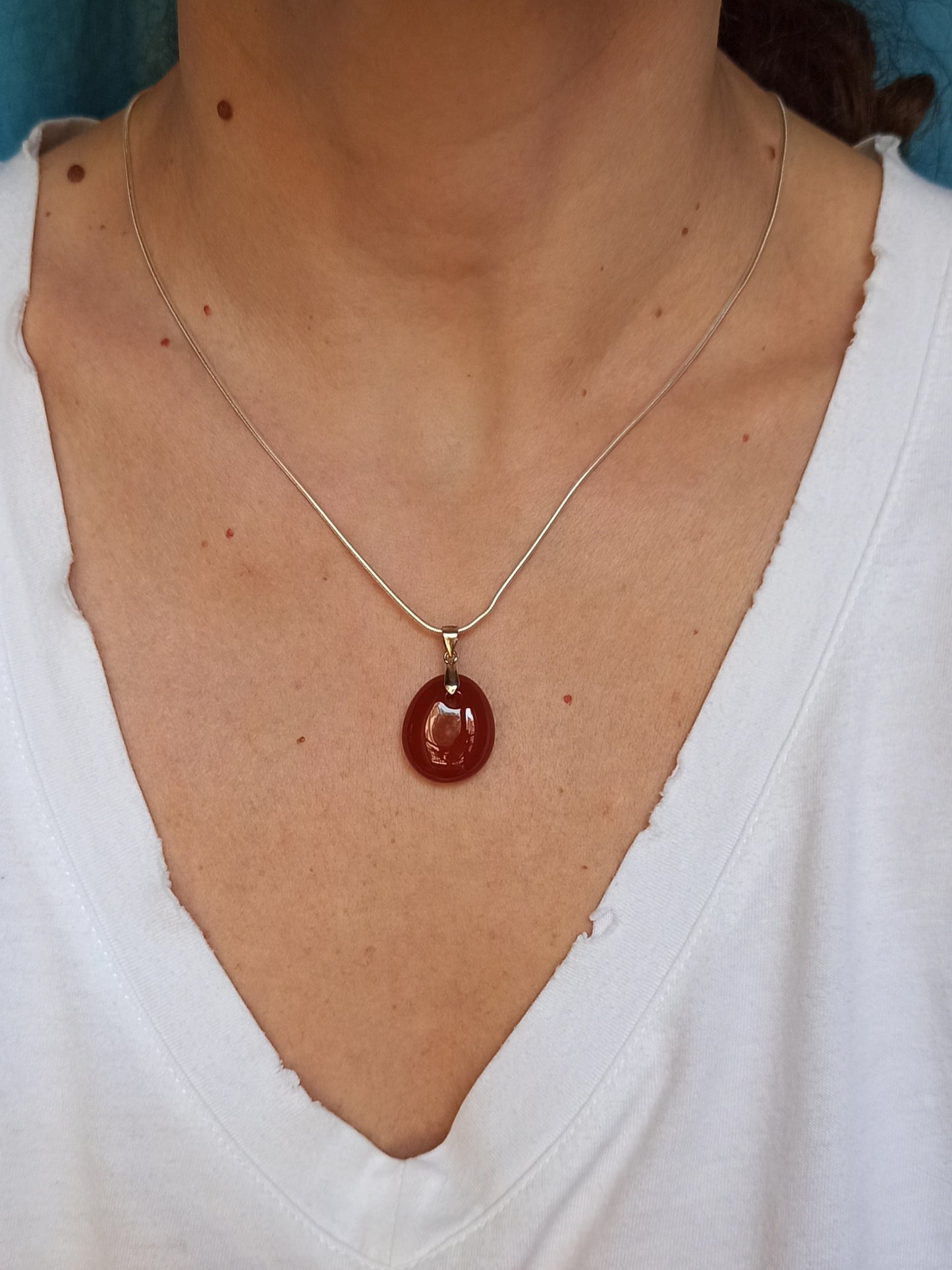 Carnelian 925 silver pendant