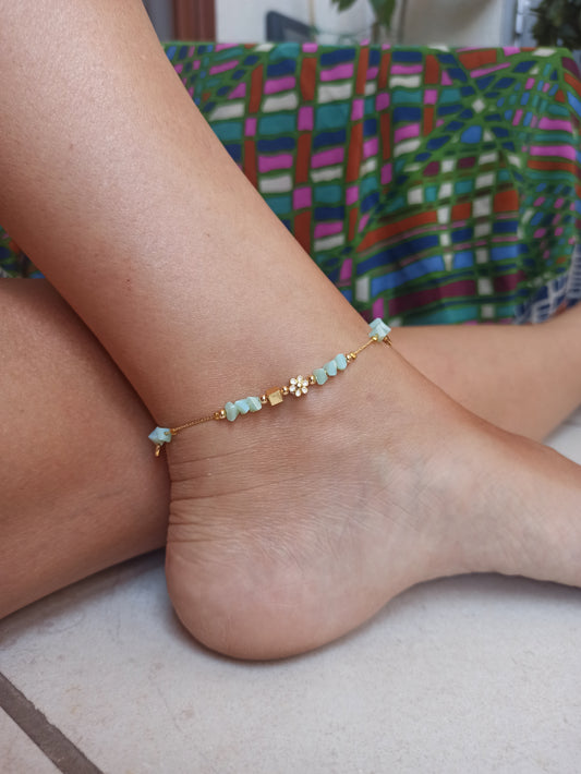 Golden sky flower anklet