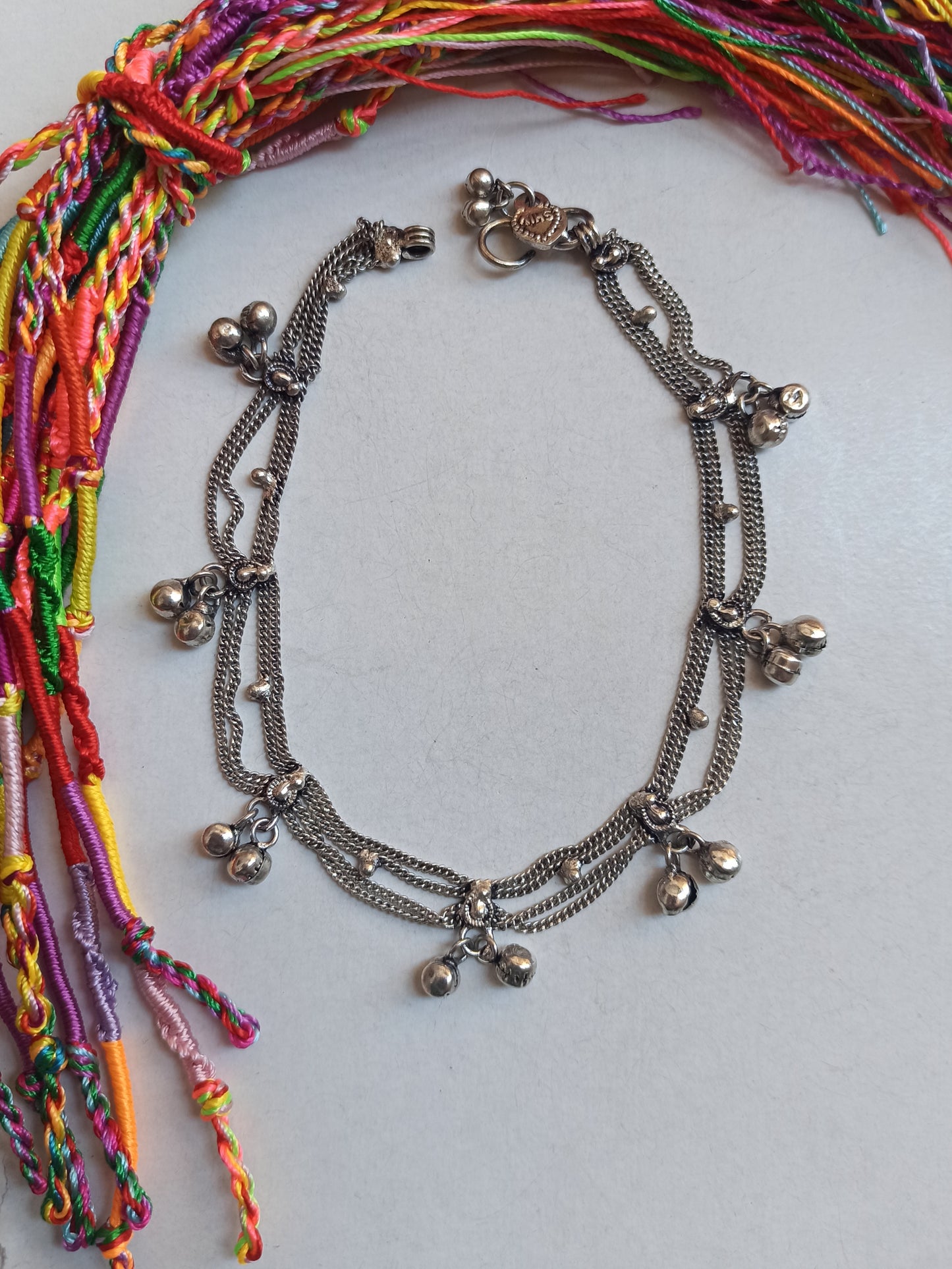 Silver bell anklet