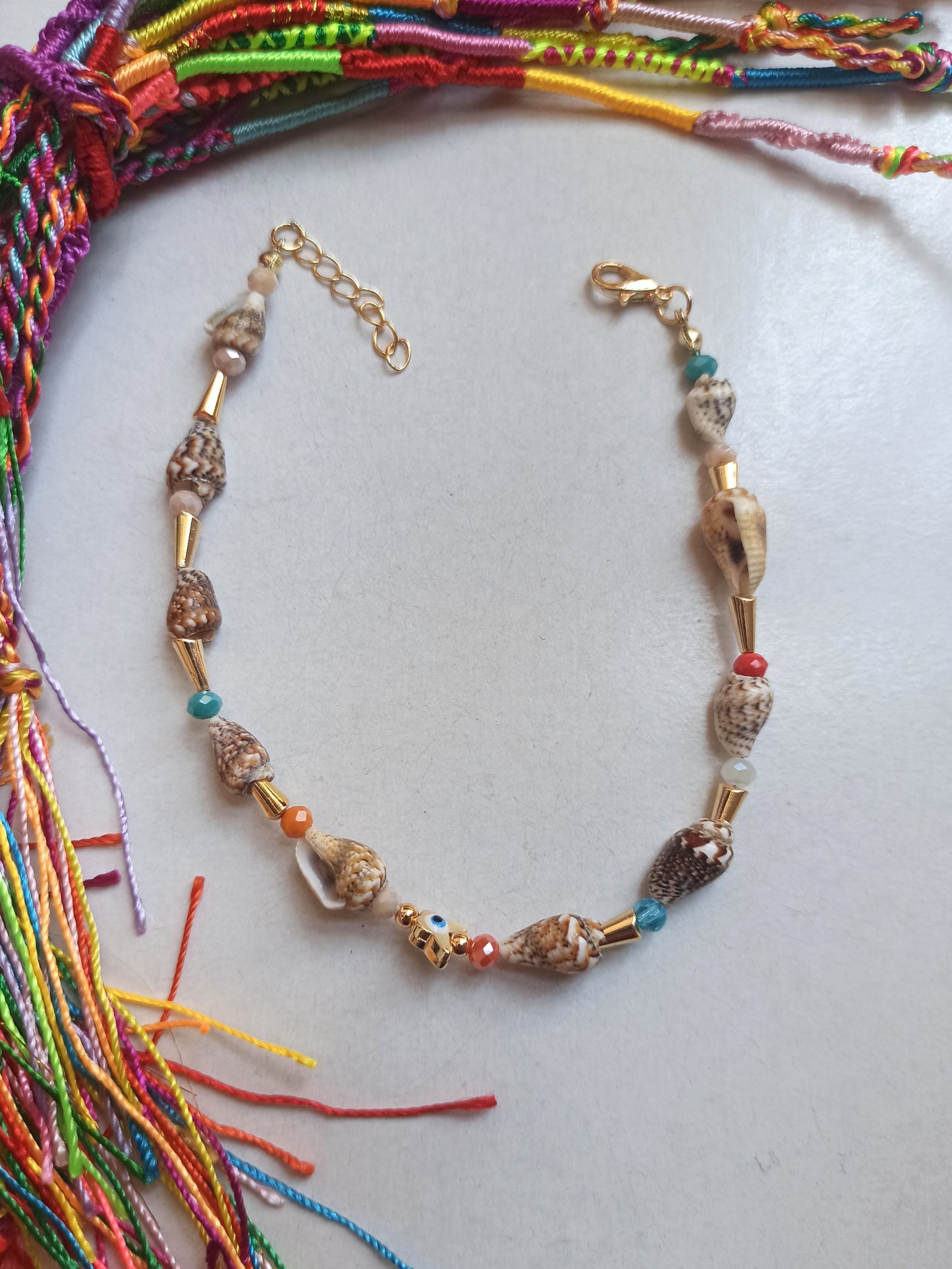 Golden butterfly shell anklet