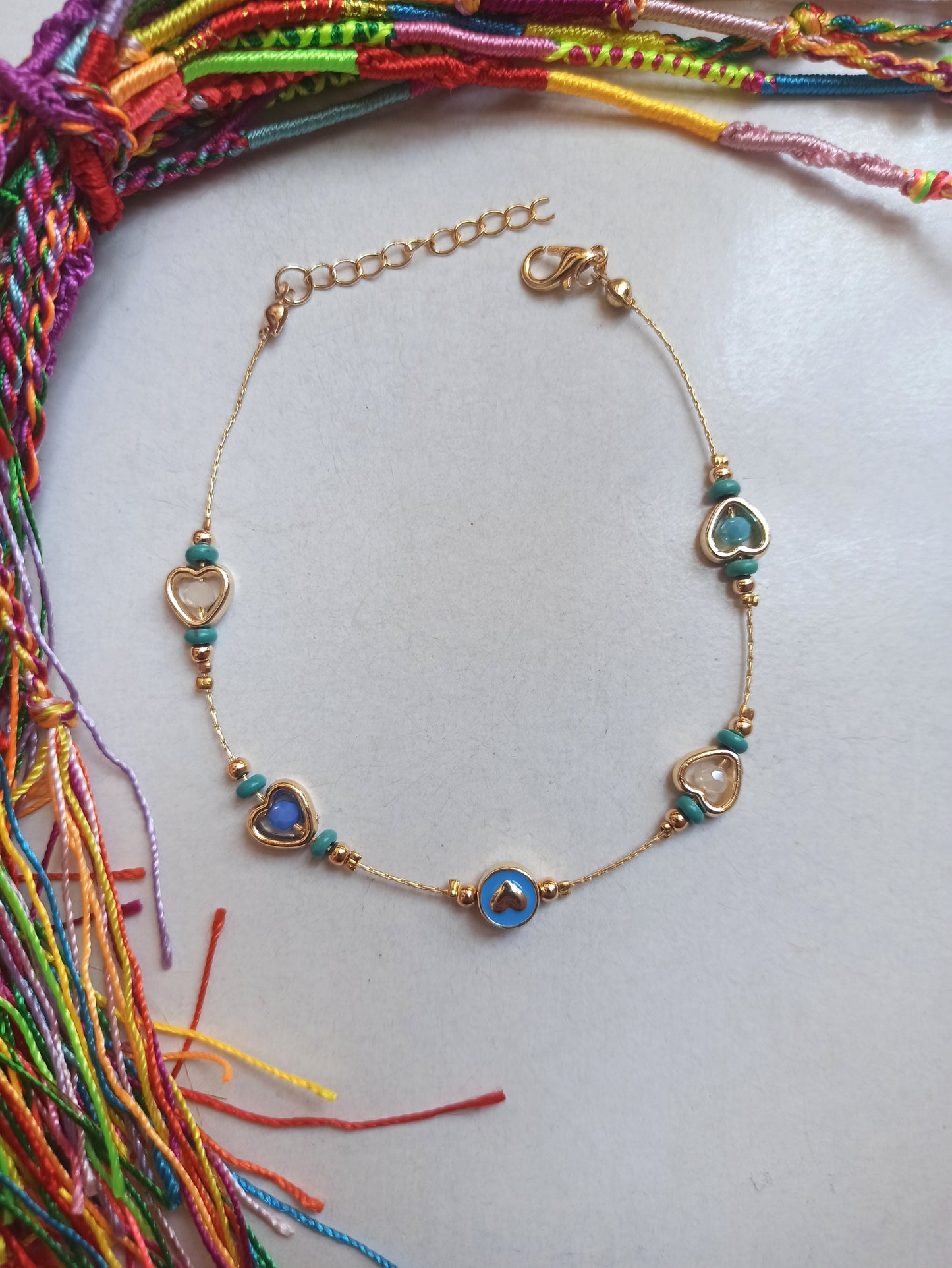 Golden heart anklet