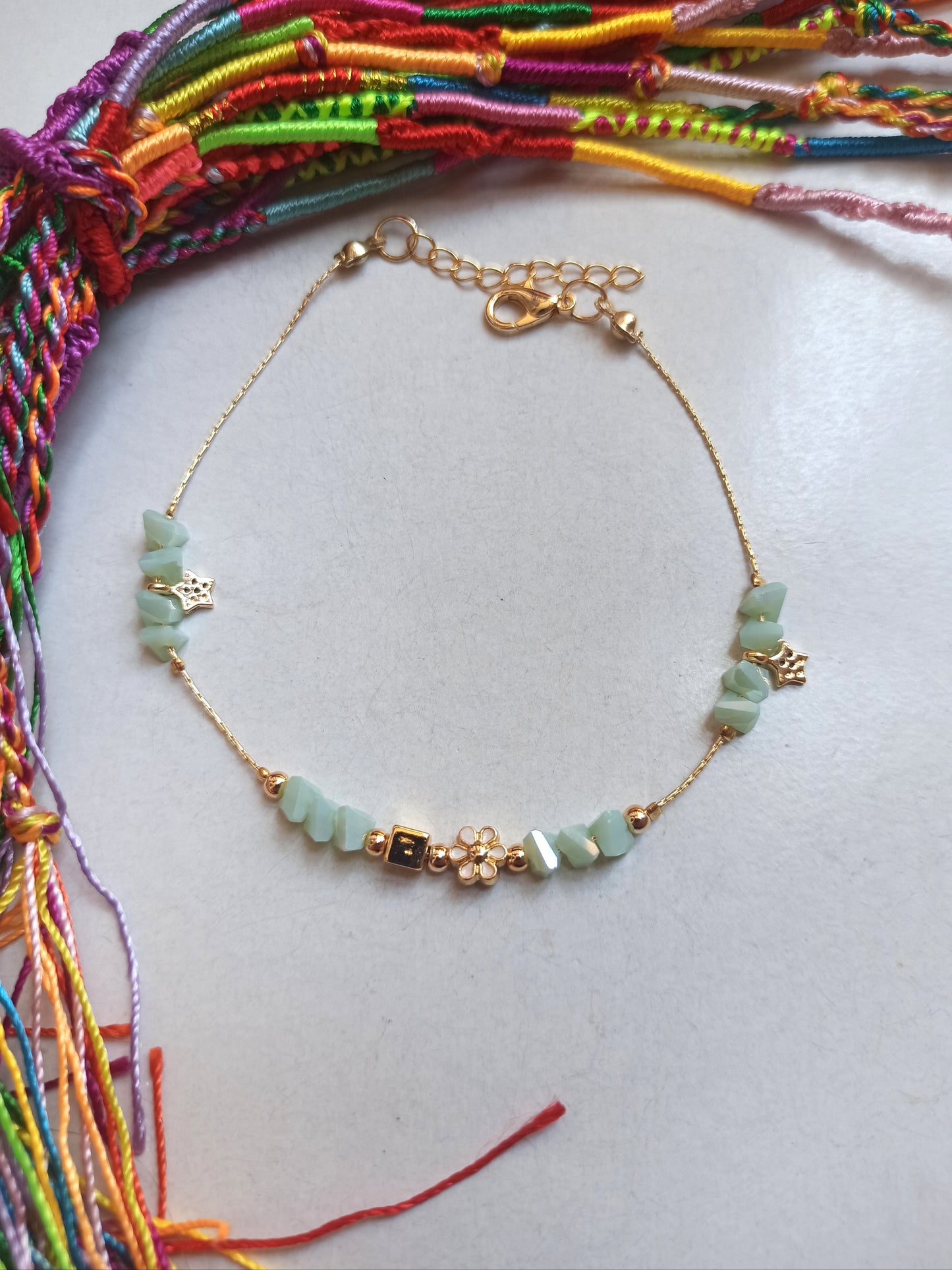 Golden sky flower anklet