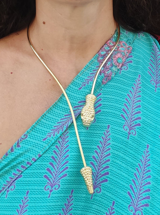 Rigid golden snake necklace