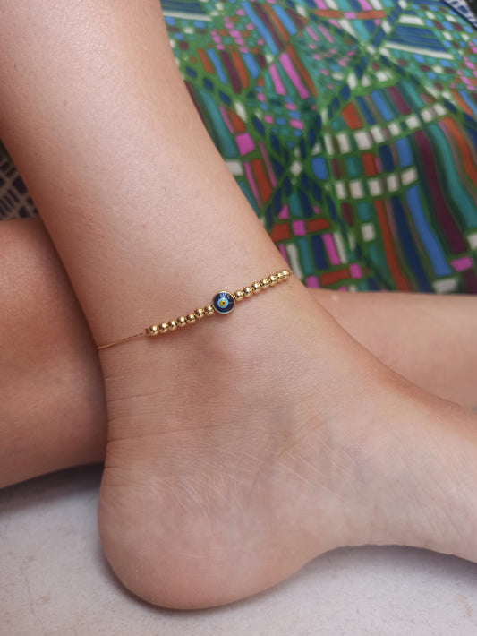 Golden eyelet anklet