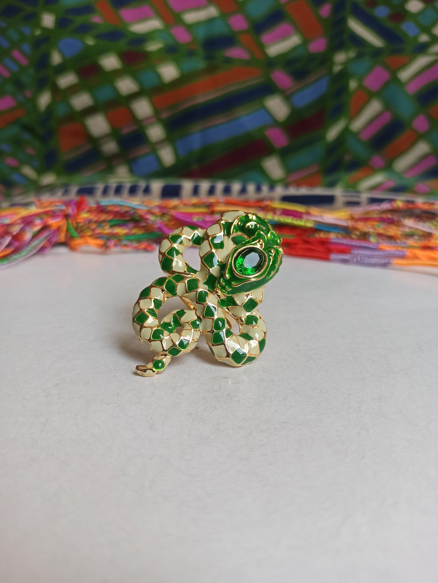 Green snake ring