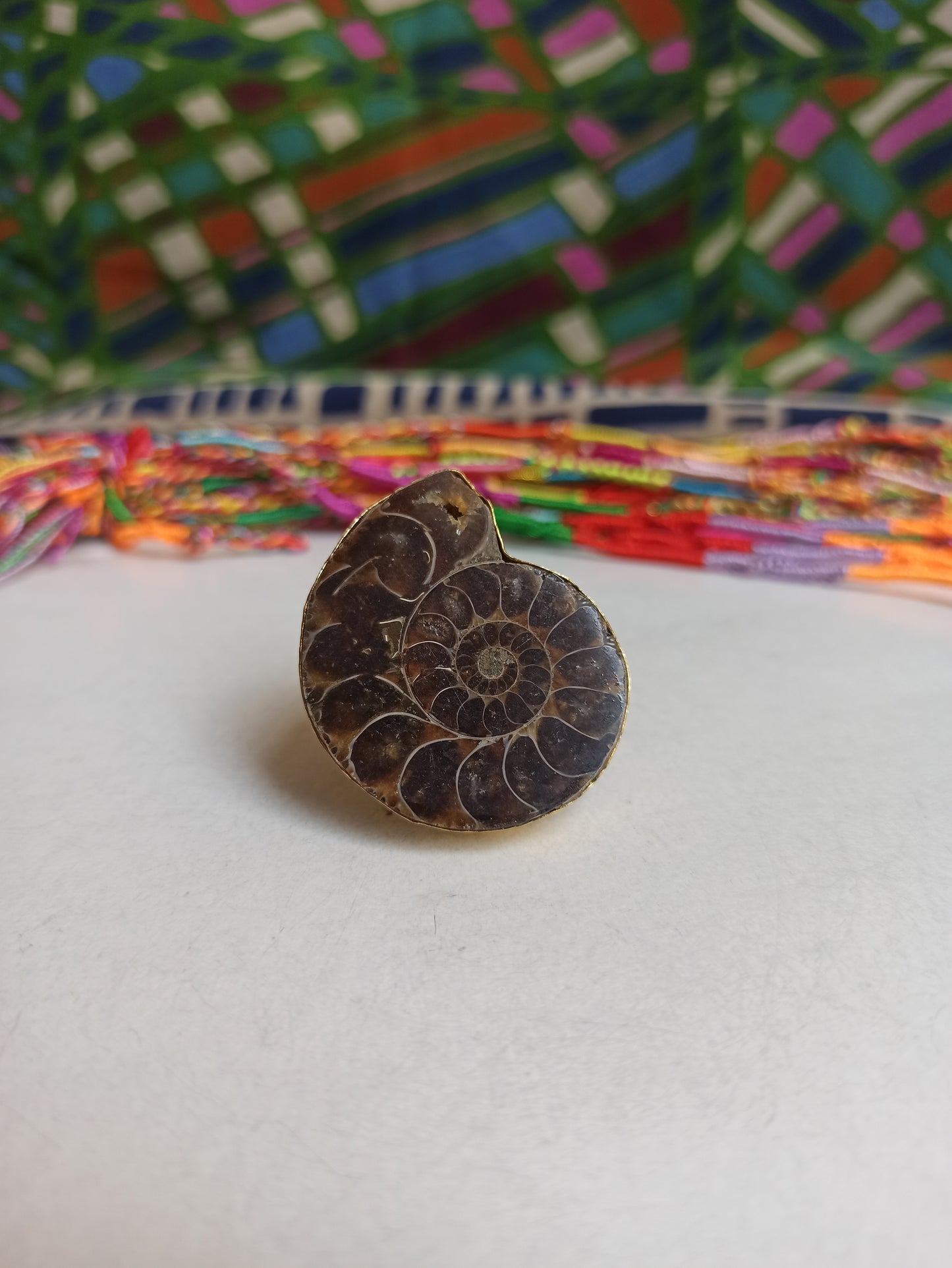 Golden Ammonite ring