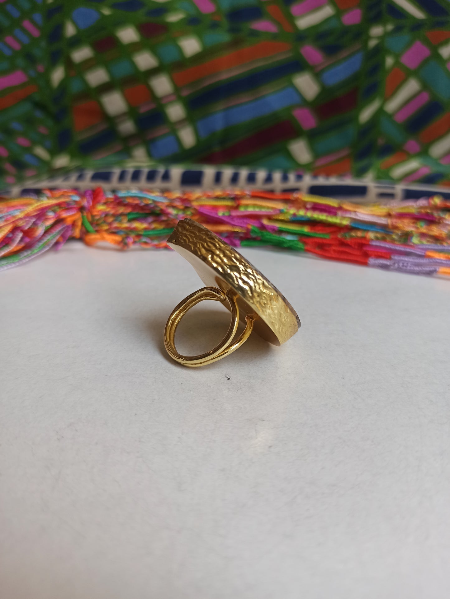 Golden Ammonite ring