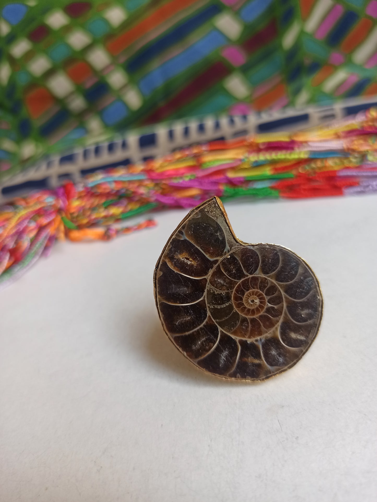 Golden Ammonite ring