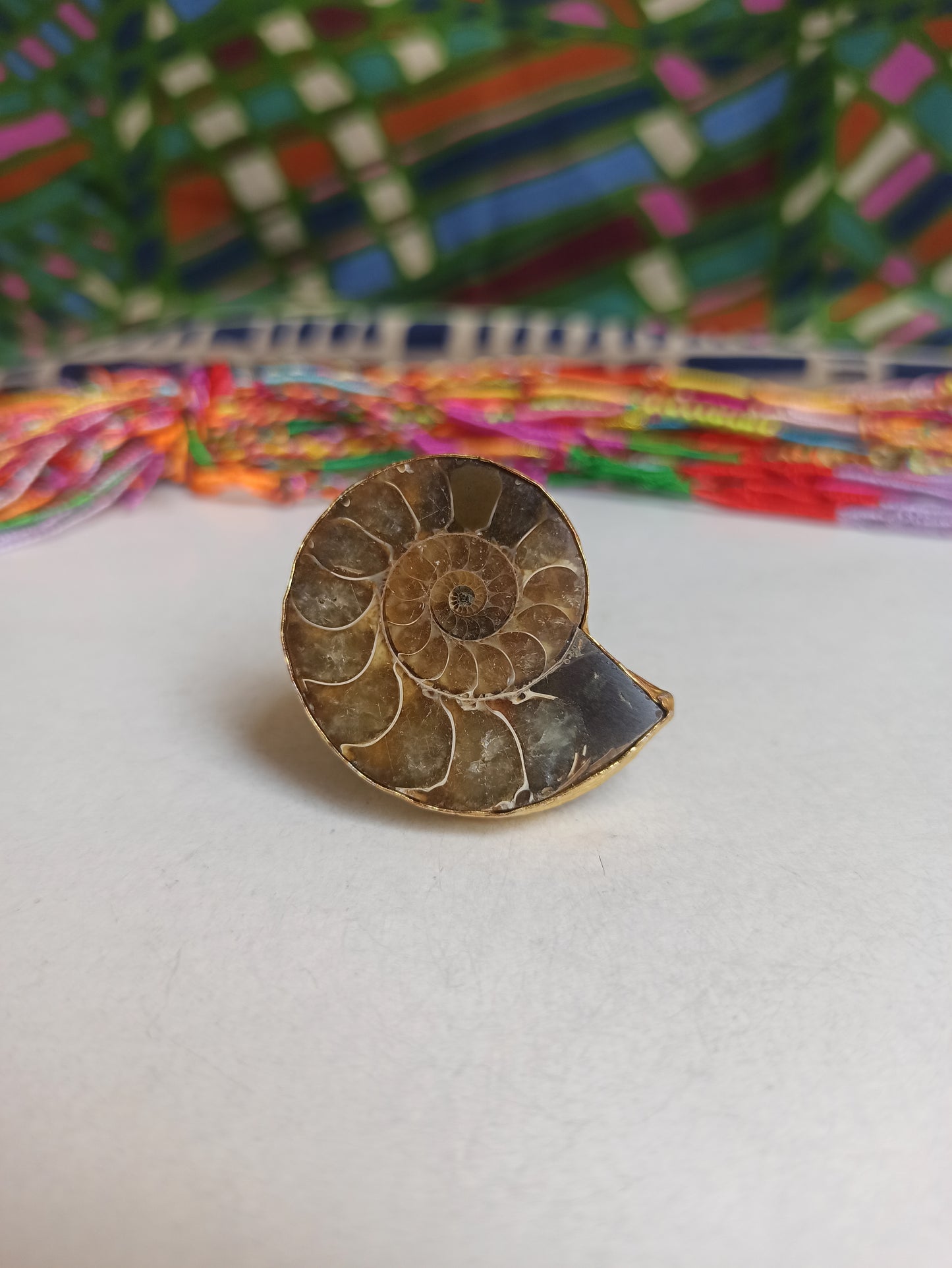 Golden Ammonite ring