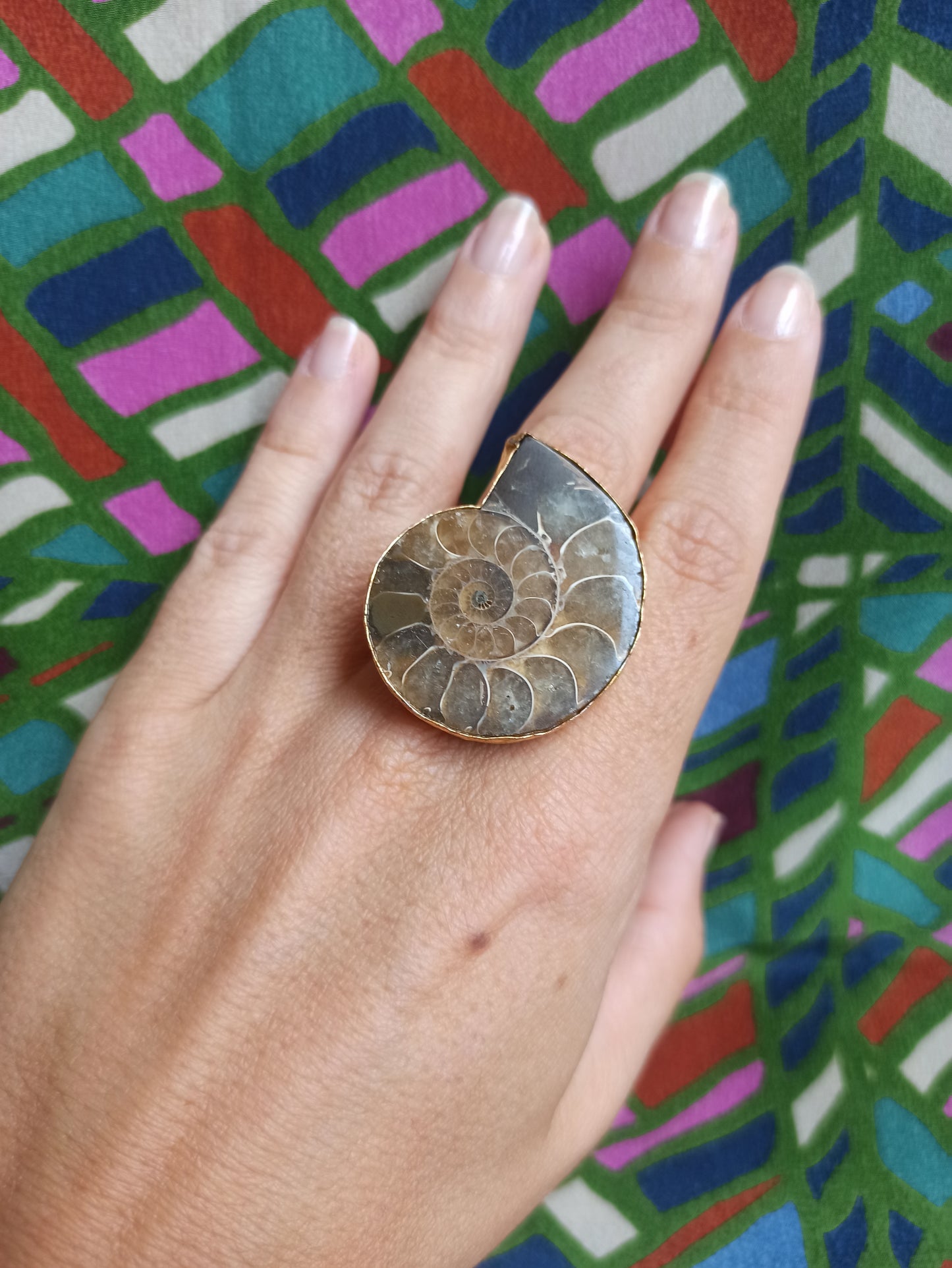 Golden Ammonite ring