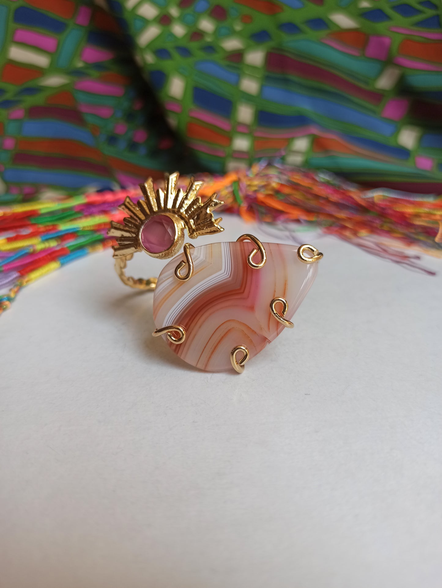 Pink half sun bracelet