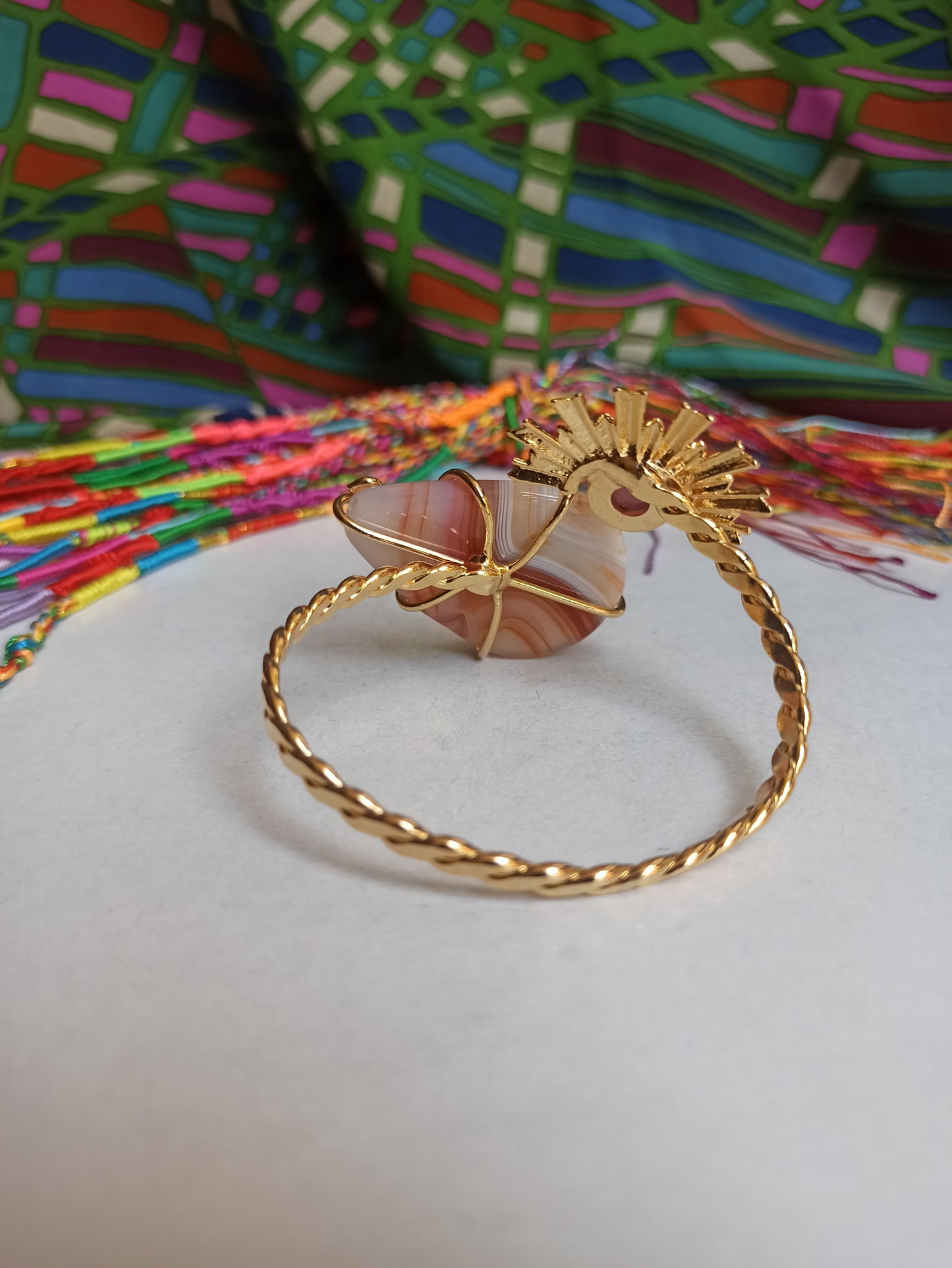 Pink half sun bracelet