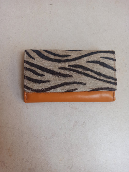 Zebra hazelnut leather wallet