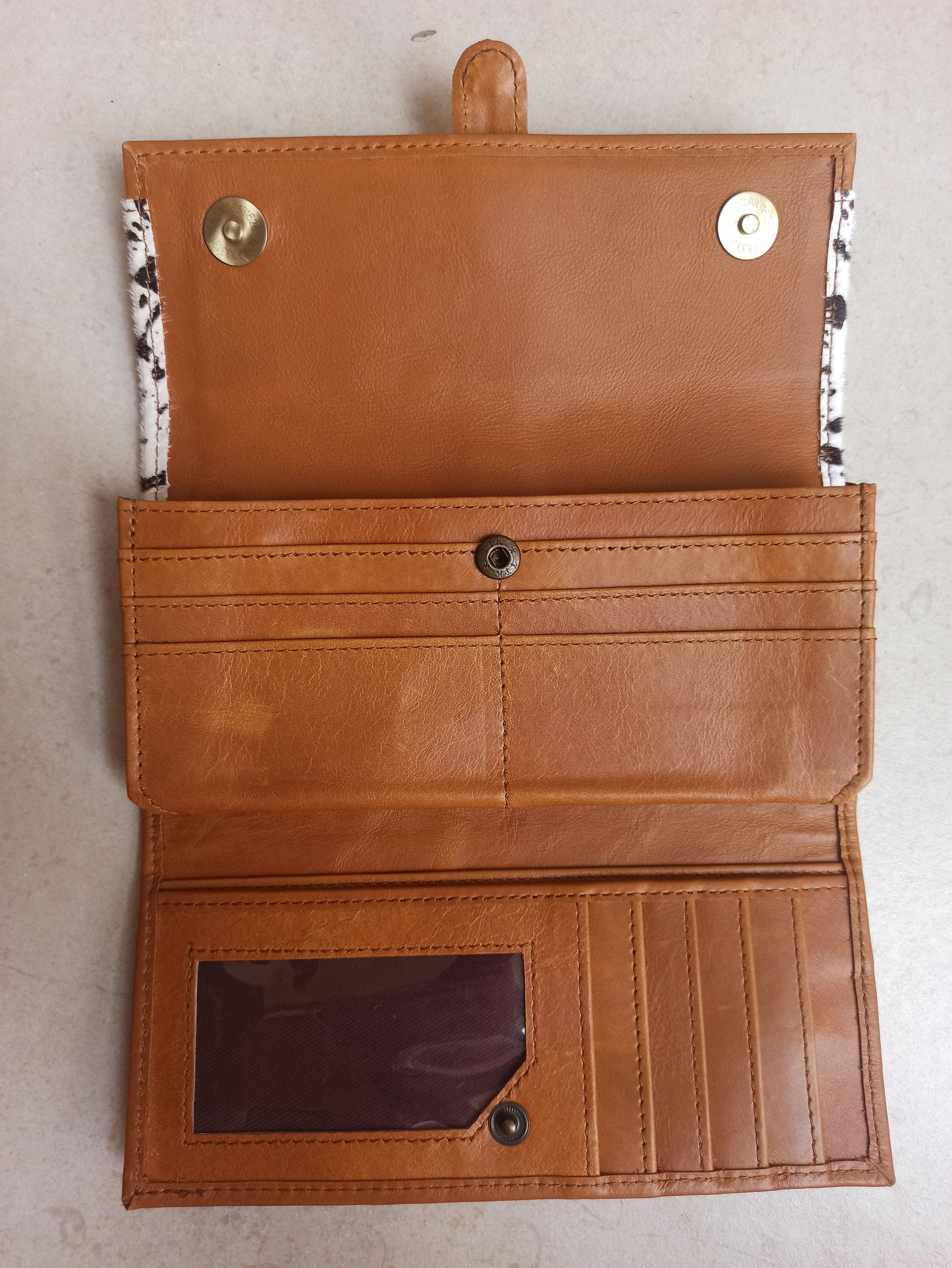 Wallet in spotted hazelnut leather