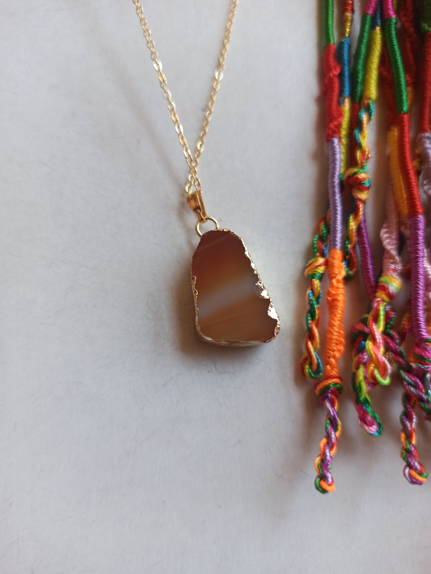 Necklace with agate pendant