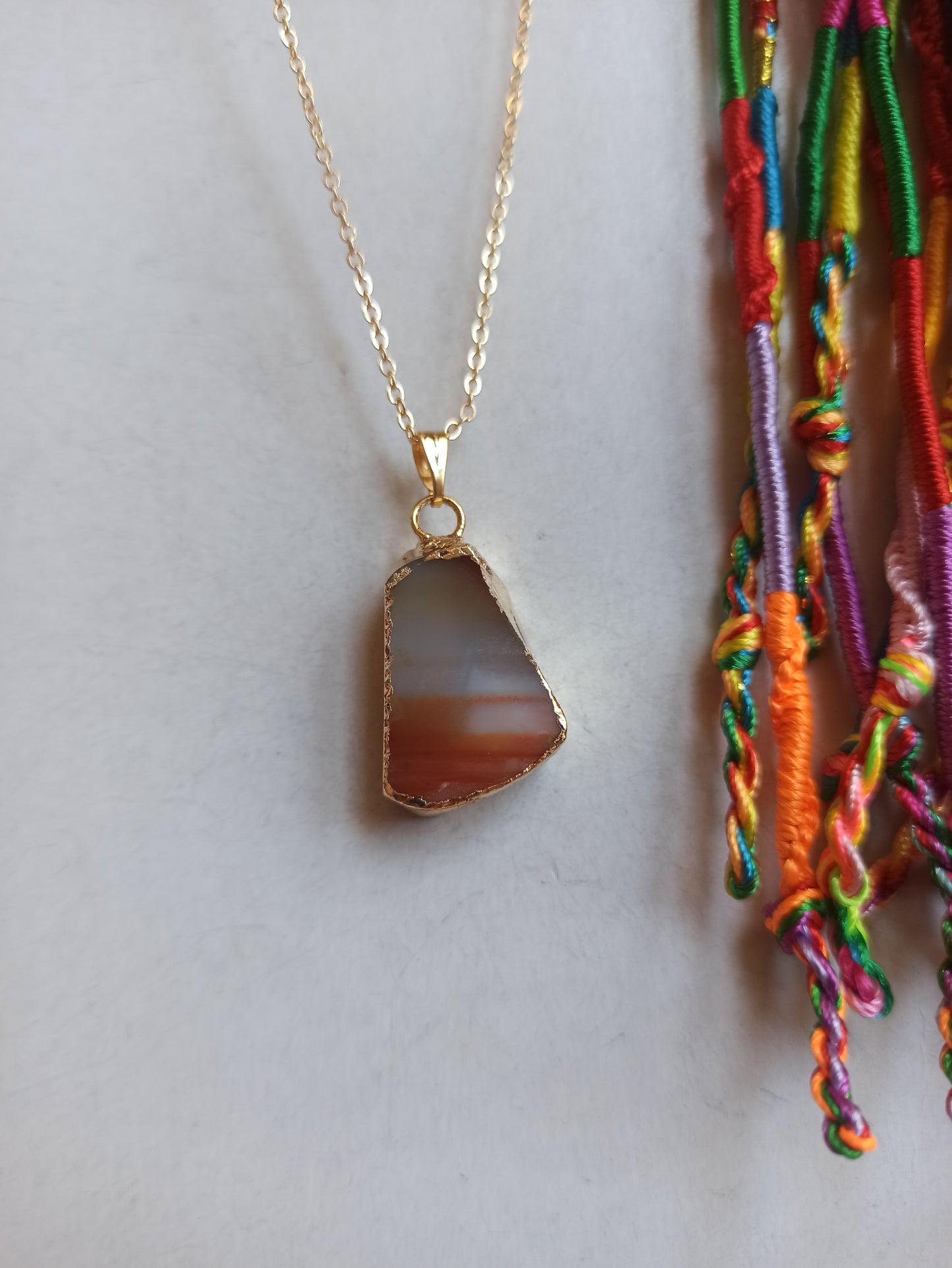 Necklace with agate pendant