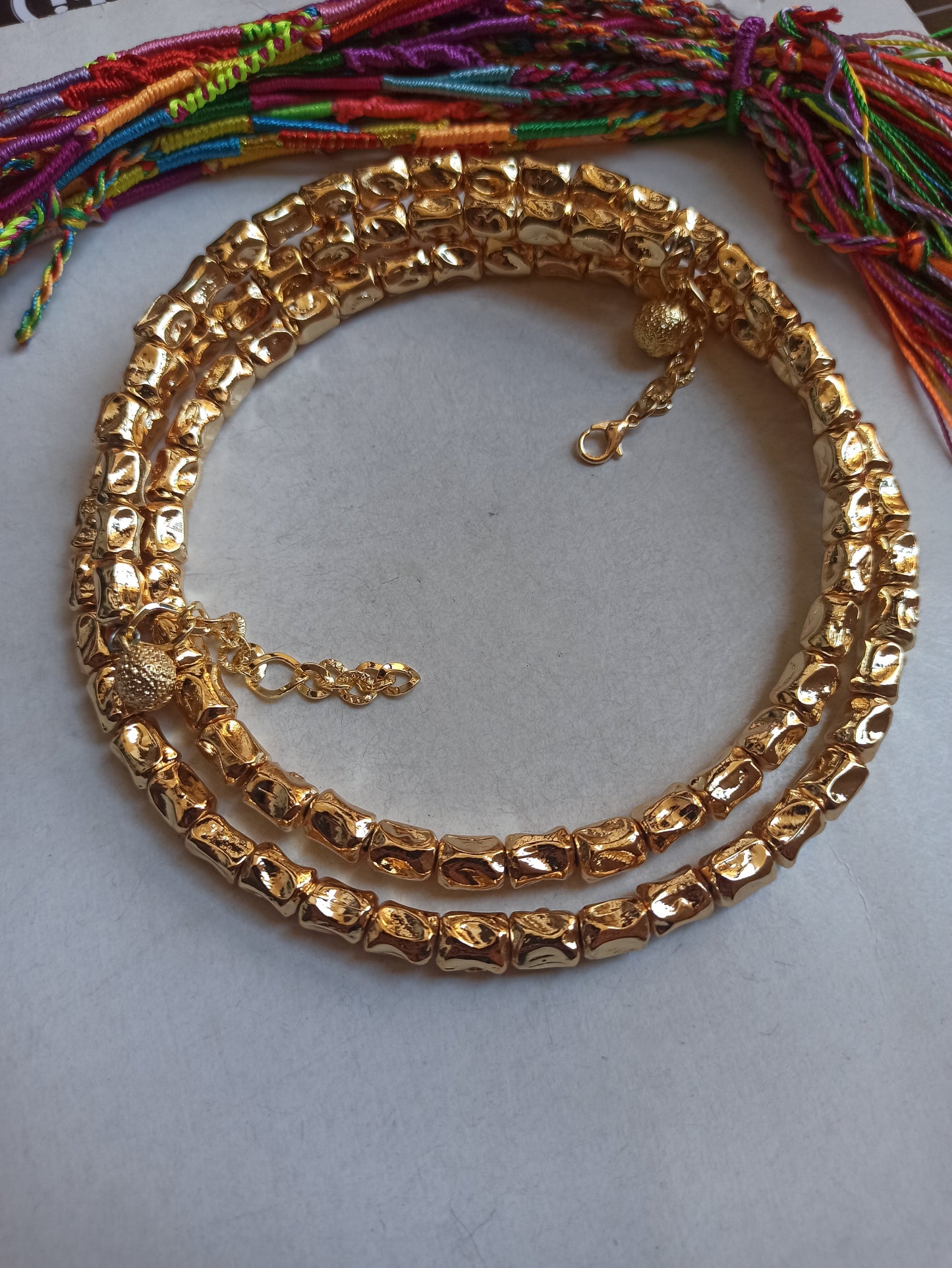 Golden multi-turn necklace